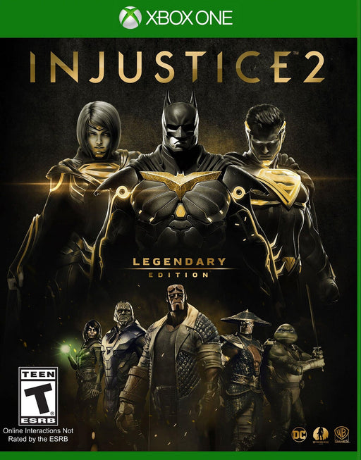 Cover art for Injustice 2: Legendary Edition on Xbox One, showcasing Batman, Supergirl, Superman, and a full lineup of DC Universe fighters. Get your Xbox One CD key (US) now at RushGame.co and dominate the arena with the ultimate edition of this superhero fighting game