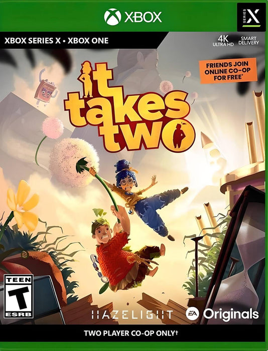 Official cover art for It Takes Two on Default Title and Default Title, showcasing the co-op duo leaping through a whimsical world. Buy your It Takes Two Xbox digital key at RushGame.co and enjoy instant delivery