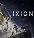 Official cover art for IXION on PC Steam, featuring astronauts floating in space near a massive orbital station with debris and spacecraft all around. Buy your IXION Steam CD key today at RushGame.co and embark on a thrilling space colony management journey
