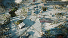 Gameplay interface from Jurassic World Evolution 2 PC showing a snowy park map and emergency shelter sabotage alert. Strategize your park operations in dynamic weather conditions—available now at RushGame.co