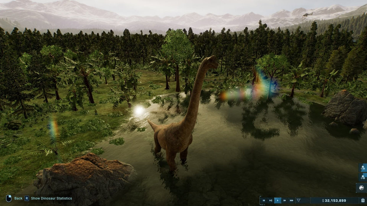 Game screenshot - Brachiosaurus standing in a serene forest environment in Jurassic World Evolution 2 on Xbox, reflecting the game's stunning visuals and park management depth. Order your Jurassic World Evolution 2 EU Xbox CD key at RushGame.co today
