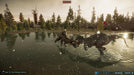 Gameplay screenshot - Two large carnivorous dinosaurs locked in battle during a snowy scene in Jurassic World Evolution 2 on Xbox. Experience the thrill of prehistoric chaos—get your Xbox One/Series X|S CD key (EU) now at RushGame.co