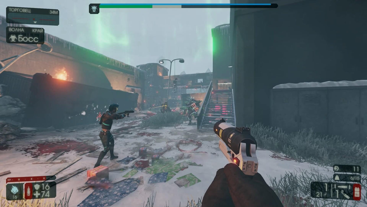 Killing Floor 2 Steam - Intense fight in front of a building in a snowy setting