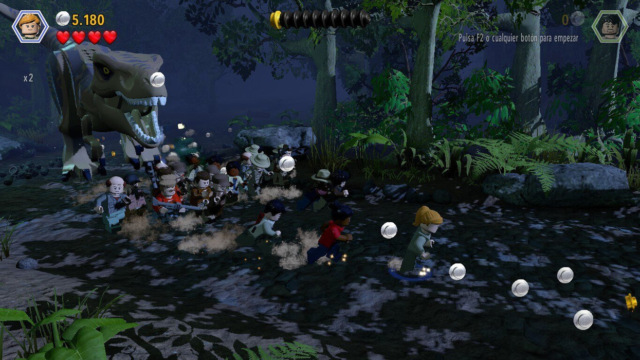 LEGO Jurassic World XBOX code - screenshot of lego characters and dino