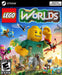 Cover image for LEGO Worlds on PC Steam, showcasing a vibrant, open-world LEGO universe with characters riding dragons, elephants, and flying spaceships around a giant LEGO figure. Purchase your Steam CD Key now at RushGame.co and start building your own worlds with instant digital delivery