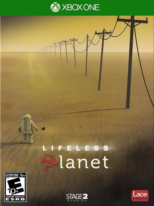 Cover art for Lifeless Planet: Premier Edition on Xbox One, featuring a lone astronaut walking through a barren desert landscape with power lines stretching into the horizon. Buy the Xbox One CD Key now at RushGame.co and explore a mysterious, atmospheric sci-fi adventure with instant digital delivery