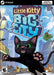 Cover art for Little Kitty, Big City on PC Steam, featuring an adorable black kitten with big green eyes playfully leaping through a lively urban setting filled with birds and other animals. Buy your Steam CD Key now at RushGame.co and join this heartwarming adventure with instant digital delivery