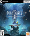 Cover art for Little Nightmares II on PC Steam, featuring Mono and Six standing on a pile of debris in a dark, distorted cityscape with a mysterious tall figure looming in the background. Get your Steam CD Key now at RushGame.co and dive into this eerie and suspenseful puzzle-horror adventure with instant digital delivery