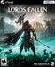  Cover image of Lords of the Fallen (2023) for PC Steam, featuring a dark-armored warrior holding a severed head aloft, surrounded by skeletal creatures and shadowy figures in a grim fantasy landscape. A massive moon looms in the sky as eerie green mist covers the ground. Get your Steam Key now at RushGame.co and dive into this brutal action RPG with stunning visuals and intense combat