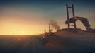  A desolate scene from Mad Max PC Steam Key, showing Max driving his rugged vehicle through a barren wasteland at sunset. Buy your Mad Max Steam Key now at RushGame.co for an immersive post-apocalyptic experience