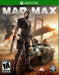 Cover art for Mad Max Xbox One CD Key US, showcasing the fierce protagonist standing beside a rugged battle car in a desolate wasteland with a collapsed bridge and fiery explosions in the background. Get your Xbox One Mad Max game key now at RushGame.co and dive into high-octane action in a lawless post-apocalyptic world