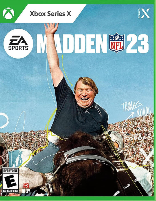 Cover image for Madden NFL 23 Xbox Series X/S CD Key US, featuring legendary coach John Madden being lifted in celebration with a cheering stadium crowd in the background. Buy your Madden 23 Xbox digital key now at RushGame.co and experience the thrill of American football with EA Sports' iconic franchise