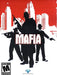 Cover art for Mafia on GOG for PC, featuring stylized silhouettes of mobsters with tommy guns and pistols against a red and white city skyline. Purchase your Mafia GOG CD Key now at RushGame.co and relive this iconic crime drama on PC