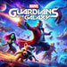 Game cover for Marvel’s Guardians of the Galaxy featuring Star-Lord, Rocket, Gamora, Drax, and Groot in a cosmic battle scene. Buy your PC Steam digital key at RushGame.co and experience an epic space adventure with the Guardians today