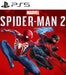 Marvel's Spider-Man 2 cover art for PS5, featuring Peter Parker and Miles Morales swinging into action on a vibrant red background. Purchase your Marvel's Spider-Man 2 PS5 CD Key (NA) now at RushGame.co and unleash the power of two Spider-Men