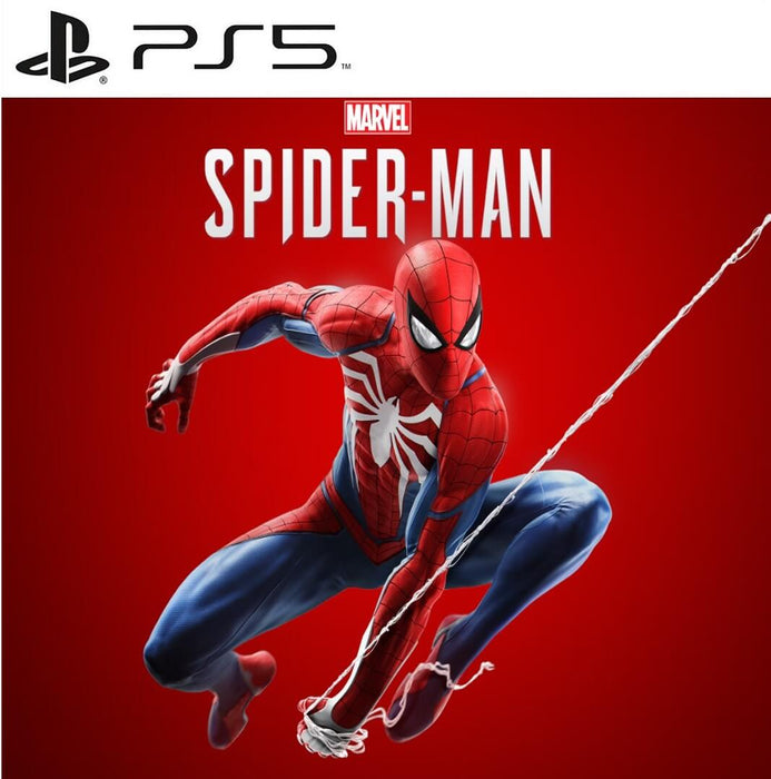 Cover art for Marvel's Spider-Man Remastered on PS5, showcasing Spider-Man in his iconic suit mid-swing against a bold red background. Grab your Marvel's Spider-Man Remastered PS5 CD Key (EU) now at RushGame.co and dive into the upgraded superhero experience