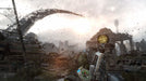 A player exploring the overgrown ruins of a destroyed city in Metro Redux Bundle PC Steam code, equipped with a sniper rifle. Get your Metro Redux Bundle key now at RushGame.co