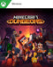 Cover art of Minecraft Dungeons for Windows 10, showing iconic block-style heroes battling zombies and creepers in a fiery dungeon setting. Get your digital PC CD key today at RushGame.co and start your epic adventure