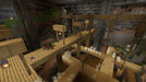 Minecraft: Windows 10 Edition dungeon scene featuring players exploring an underground cave filled with spider webs and wooden structures. Survive and thrive in this exciting adventure mode. Available on RushGame.co