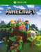 Minecraft cover art for Xbox One, showing iconic blocky characters, including Steve and Alex, with mobs like Creepers and Zombies. Buy your Minecraft Xbox One & Series X|S CD Key EU at RushGame.co and build your own pixelated world!