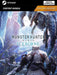  cover art for Monster Hunter World: Iceborne Digital Deluxe Edition on PC Steam, showcasing the fearsome ice wyvern Velkhana confronting a heavily armed hunter. Buy the Steam CD Key now at RushGame.co to access the full Iceborne expansion and deluxe content bundle for the ultimate Monster Hunter World experience
