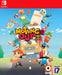 Vibrant cover art of Moving Out for Nintendo Switch, showcasing cartoon-style movers and chaotic household items flying from a moving truck. Grab your US region digital code from RushGame.co and enjoy this hilarious local co-op moving simulator on Nintendo Switch today