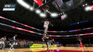 NBA 2K24 gameplay on PC Steam showing a slam dunk with AT&T 5G Slam Cam - A player from the Chicago Bulls goes for a powerful slam dunk in NBA 2K24, captured in-game with the AT&T 5G Slam Cam. The basketball arena is filled with cheering fans, providing an immersive NBA gaming experience available on PC through Steam. Get your game key at RushGame.co