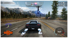 In-game screenshot from Need for Speed: Hot Pursuit Remastered showing a Lamborghini Gallardo being chased by police and a helicopter on a mountain road. Purchase your EA Play digital code now at RushGame.co and jump into the action