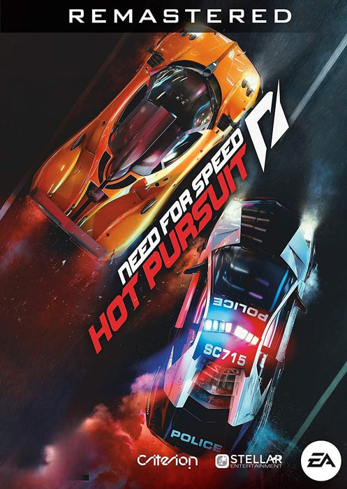 Image of the official Need for Speed: Hot Pursuit Remastered PC cover, featuring high-speed chases between exotic cars and police supercars. Buy the digital game key now at RushGame.co for instant activation on EA Play