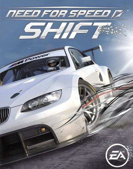 Cover art for Need For Speed Shift PC Origin – Featuring a high-performance BMW race car drifting on the track. Buy authentic NFS Shift game keys now at RushGame.co