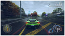 In-game screenshot from Need for Speed Unbound Palace Edition showing a green Ferrari racing on wet streets with autumn trees, available as a digital CD Key at RushGame.co