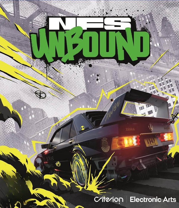 Official cover art for Need for Speed Unbound on PC via EA Play, showcasing a stylized street racing theme with bold graffiti visuals – buy the game key now at RushGame.co