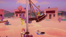 Gameplay scene from Nickelodeon All-Star Brawl featuring Aang and April O’Neil fighting in a desert arena. Purchase your digital copy from RushGame.co and enjoy fast-paced cartoon brawls on Steam