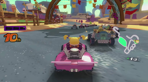 In-game screenshot of a competitive race from Nickelodeon Kart Racers on Xbox One, featuring characters like Angelica in vibrant environments. Unlock the fun with a digital CD Key from RushGame.co