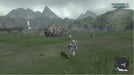 In-game screenshot from NieR Replicant ver.1.22474487139... showing the main character exploring a vast grassy plain surrounded by mountains. Get your Steam CD key today at RushGame.co