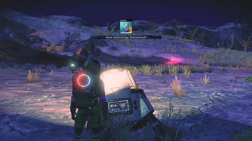 A player in No Man's Sky discovers new technology during a nighttime expedition on an alien planet. Get the digital key for Xbox One and Series X|S at RushGame.co and start exploring