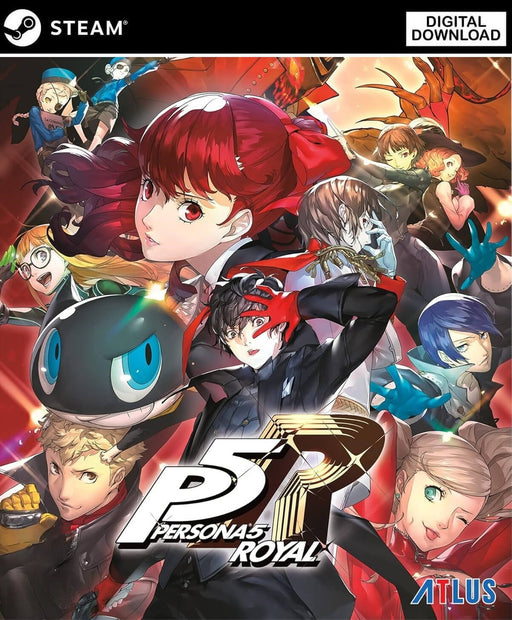 Cover art for Persona 5 Royal on PC Steam, featuring the Phantom Thieves cast in dynamic anime style. Get your Persona 5 Royal Steam CD Key instantly at RushGame.co and join the rebellion