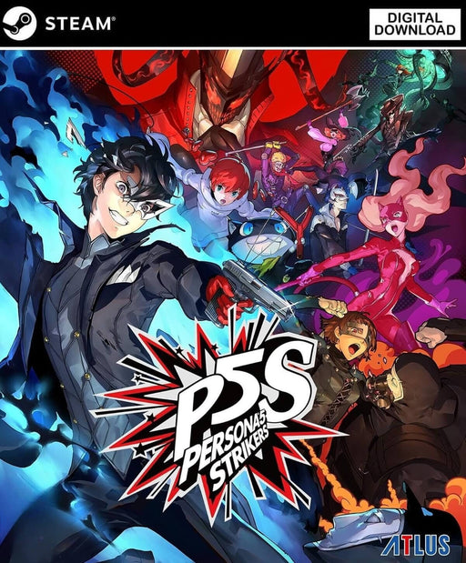 Cover art for Persona 5 Strikers on PC Steam, featuring the Phantom Thieves battling powerful enemies in dynamic anime style. Get your Persona 5 Strikers Steam CD Key today at RushGame.co and join the action.