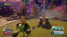 A vibrant gameplay screenshot from Plants vs. Zombies: Garden Warfare 2 on Xbox One showing a corn character ready to raise the flag in a colorful battlefield, available at RushGame.co