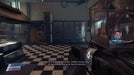 Gameplay from Prey 2017 showing the player in a kitchen environment with a weapon drawn and dialogue from Alex Yu — purchase your Prey Steam key at RushGame.co