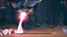 Boss fight screenshot from Prince of Persia: The Lost Crown on Xbox, showing a giant serpent unleashing a beam attack while the player dodges. Get your Xbox CD key instantly at RushGame.co and take on epic battles