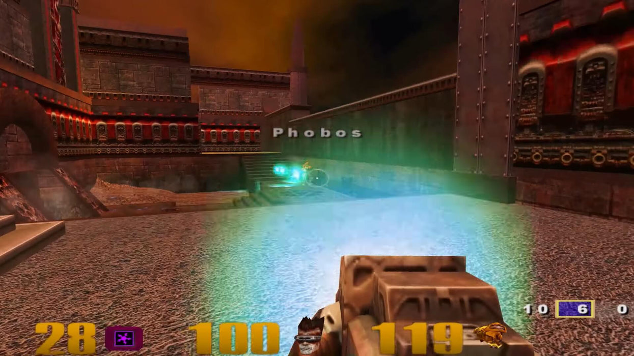Multiplayer action in Quake III Arena PC with a colorful Phobos map and combat effects. Order your Steam CD Key today at RushGame.co
