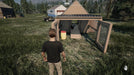 In-game image of Ranch Simulator for PC Steam, where the player observes a chicken coop setup on the farm — manage animals and structures with your Steam CD Key from RushGame.co