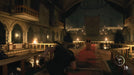 Leon sprints through a grand torch-lit castle hall, with gothic architecture adding intensity to the atmosphere in Resident Evil 4 remake. Get your Steam CD Key instantly from RushGame.co