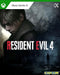 Official cover art for Resident Evil 4 (2023) on Xbox Series X|S, featuring Leon Kennedy and a shadowy forest backdrop. Buy the Resident Evil 4 Argentina region Xbox key now at RushGame.co for instant digital access