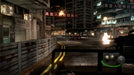 Urban shootout scene from Resident Evil 6 showing a high-speed firefight through neon-lit city streets — available now as a digital Steam key on RushGame.co