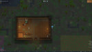 Nighttime gameplay scene from RimWorld on PC, depicting colonists resting inside a cozy wooden structure with domesticated animals nearby. Secure your Steam activation key at RushGame.co
