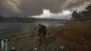 Gameplay image from SCUM Supporter Pack 2 DLC on Steam, highlighting a player character overlooking a dramatic lake with a stormy sky. Get your SCUM Steam Key - Supporter Pack 2 DLC at RushGame.co and enjoy secure, fast code delivery for this intense survival adventure