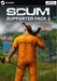 Cover art for SCUM Supporter Pack 2 DLC Steam Key, depicting a tattooed survivor in an orange jumpsuit, ready for action. Purchase your SCUM Steam Key - Supporter Pack 2 DLC from RushGame.co and unlock exclusive content instantly for your Steam library