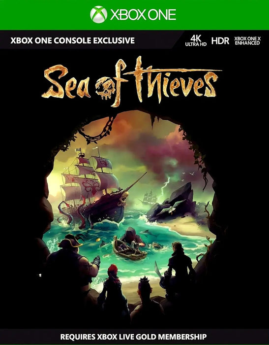  Sea of Thieves cover art for Default Title and PC, depicting a pirate crew watching a dramatic battle at sea with ships and the legendary kraken. Purchase authentic Sea of Thieves digital game keys for Default Title or Windows 10/11 at RushGame.co—explore, loot, and conquer the seas!